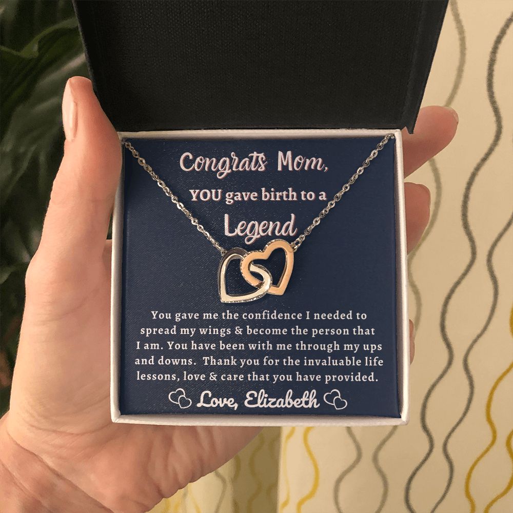 Almost Sold Out - Congrats Mom for Legend - Interlocking Hearts Necklace
