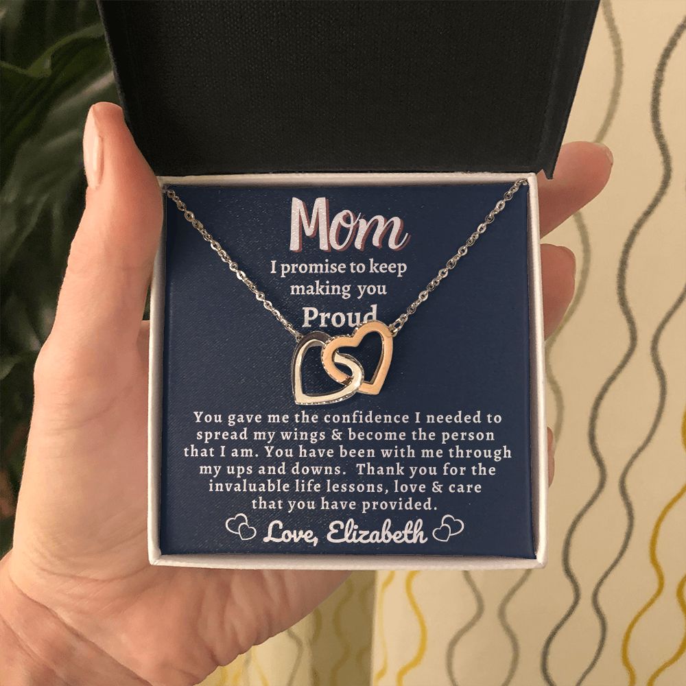 Almost Sold Out - Make You Proud Mom - Interlocking Hearts Necklace