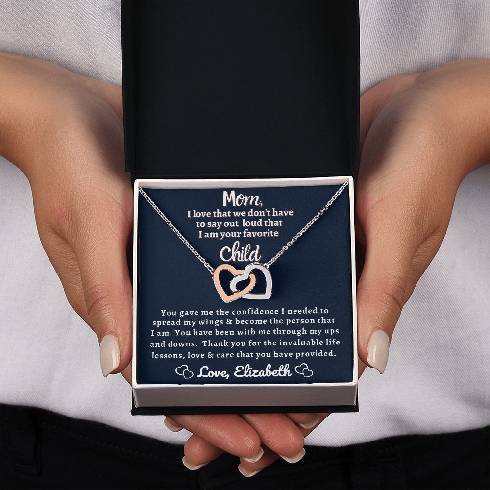 Almost Sold Out - Mom I am Your Favorite Child - Interlocking Hearts Necklace