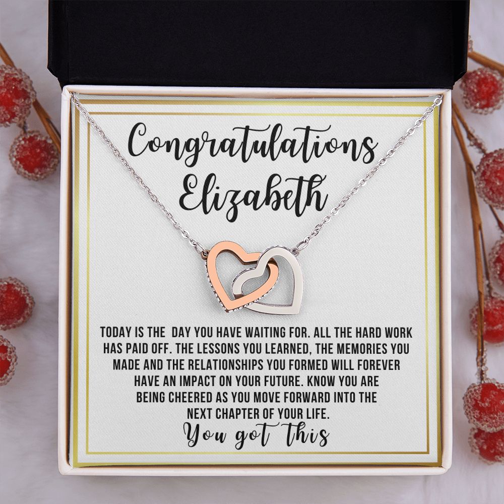 Almost Sold Out - Graduation Necklace - Interlocking Hearts Necklace