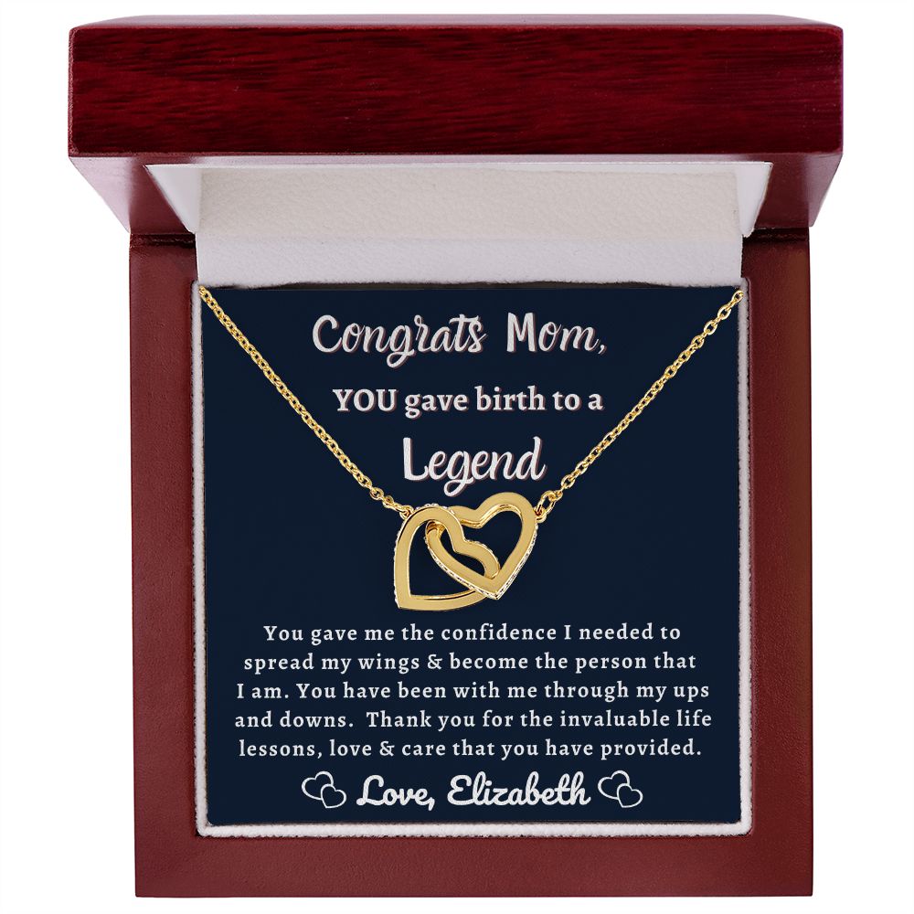 Almost Sold Out - Congrats Mom for Legend - Interlocking Hearts Necklace
