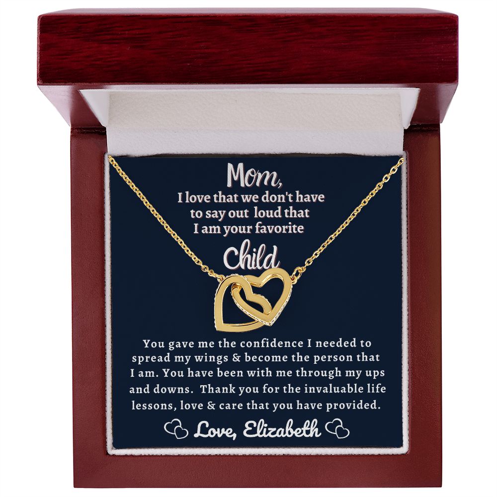 Almost Sold Out - Mom I am Your Favorite Child - Interlocking Hearts Necklace