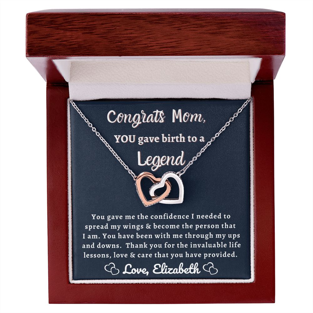 Almost Sold Out - Congrats Mom for Legend - Interlocking Hearts Necklace