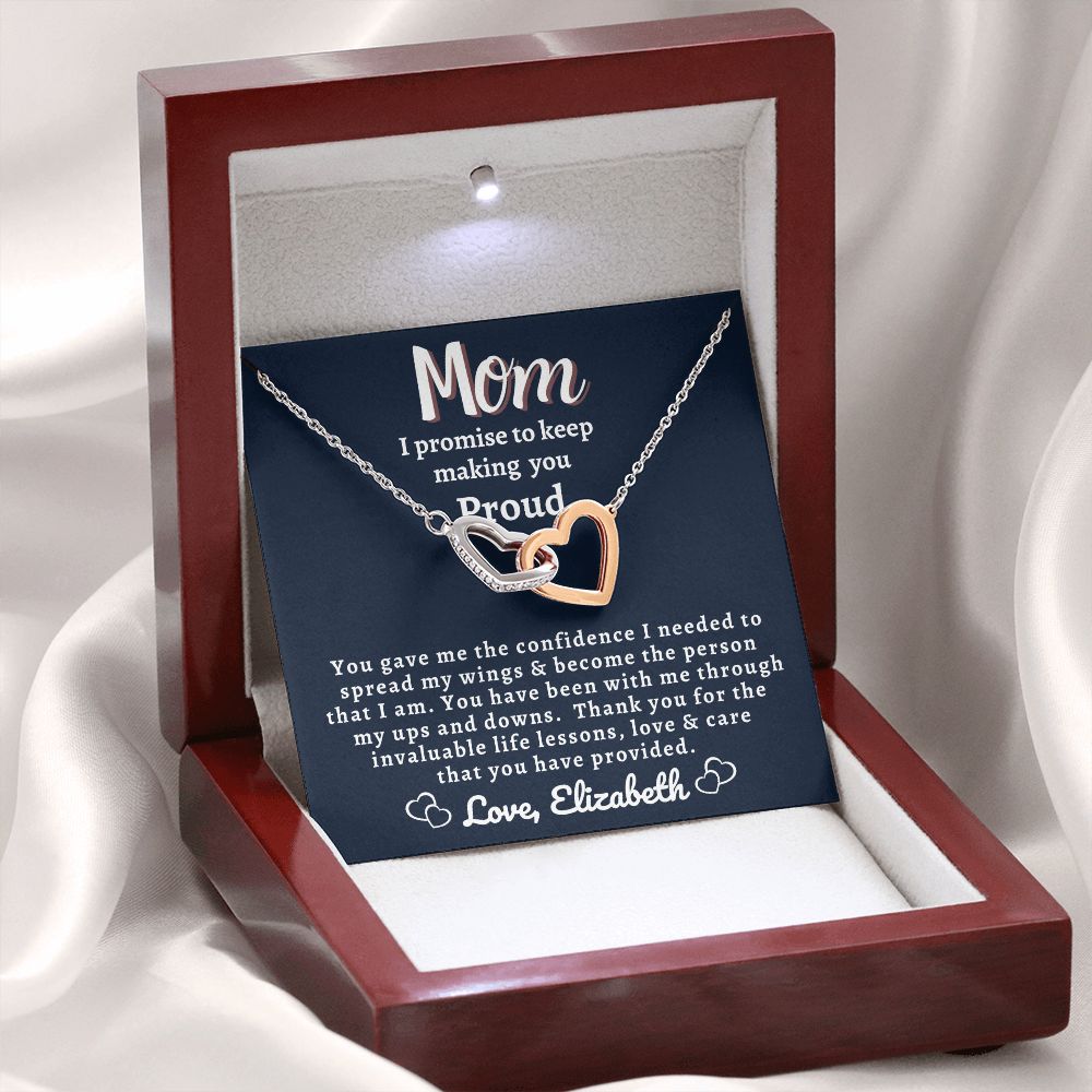 Almost Sold Out - Make You Proud Mom - Interlocking Hearts Necklace