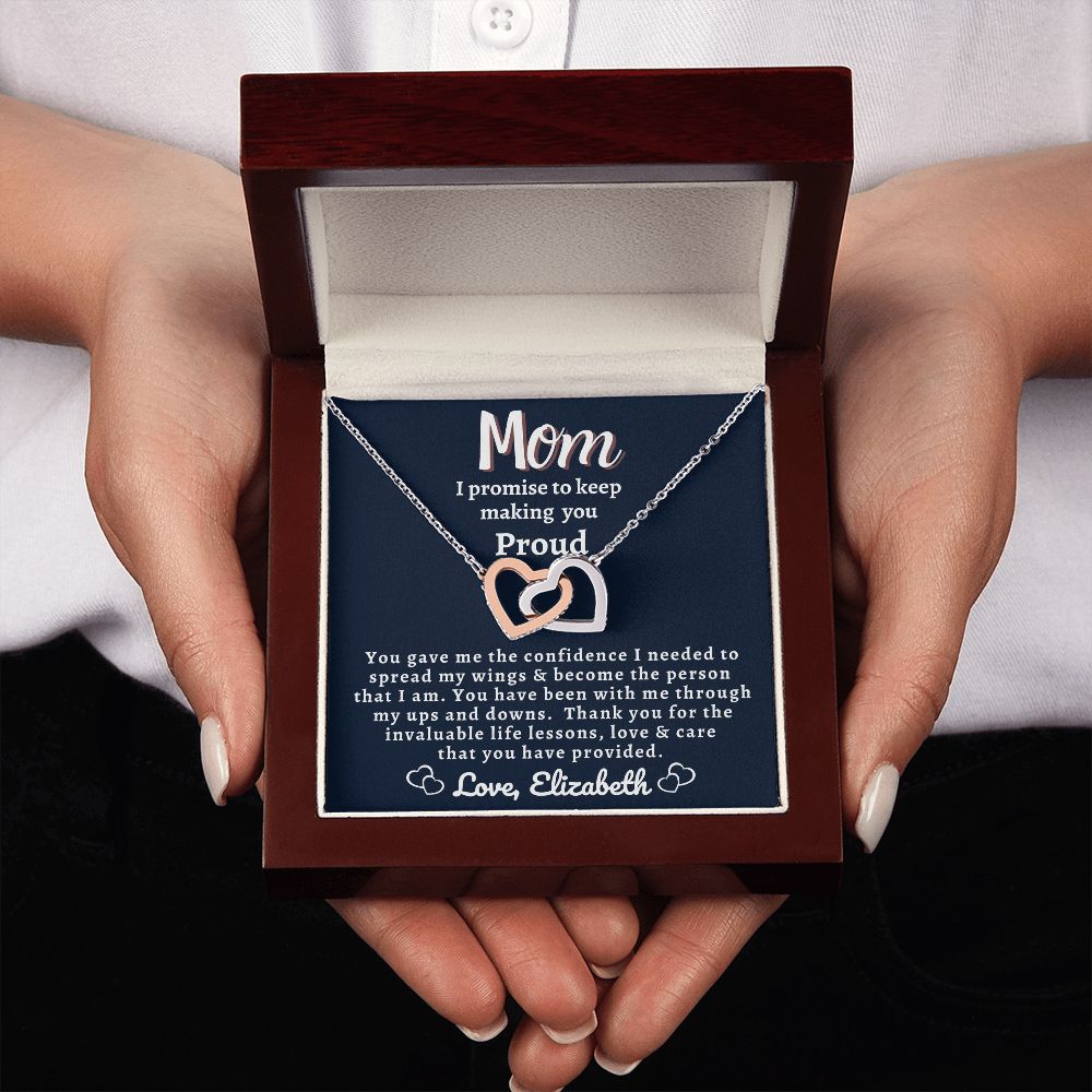 Almost Sold Out - Make You Proud Mom - Interlocking Hearts Necklace