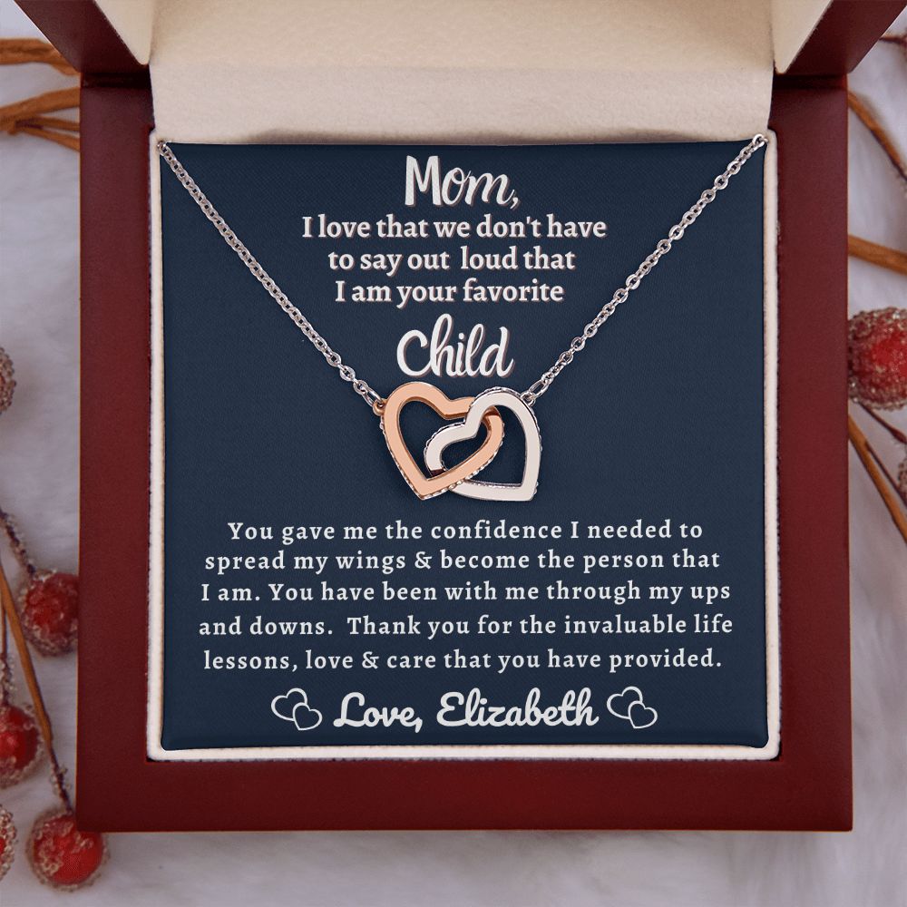 Almost Sold Out - Mom I am Your Favorite Child - Interlocking Hearts Necklace