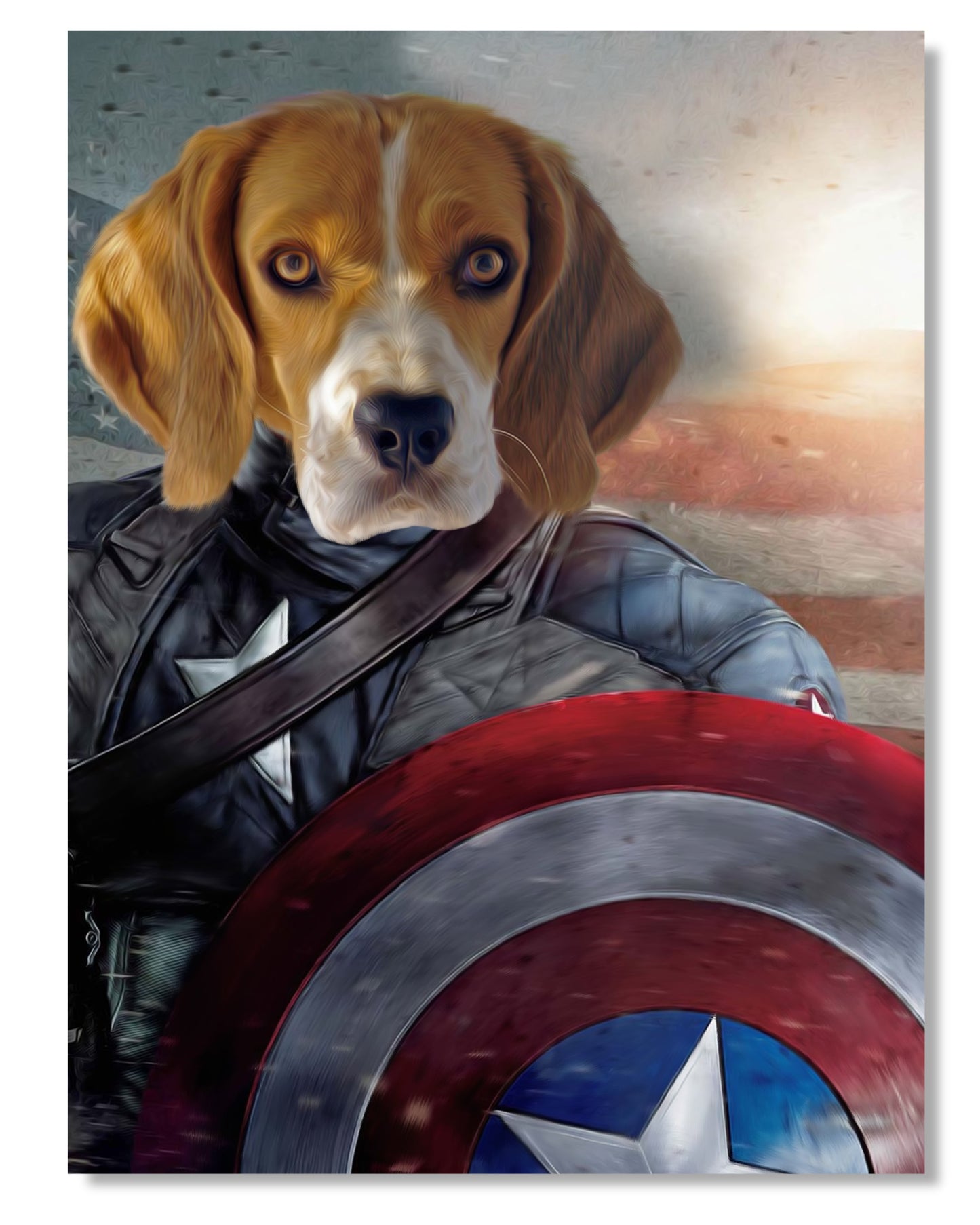 SEE YOUR BELOVED DOG DEFEND AMERICA ON CANVAS