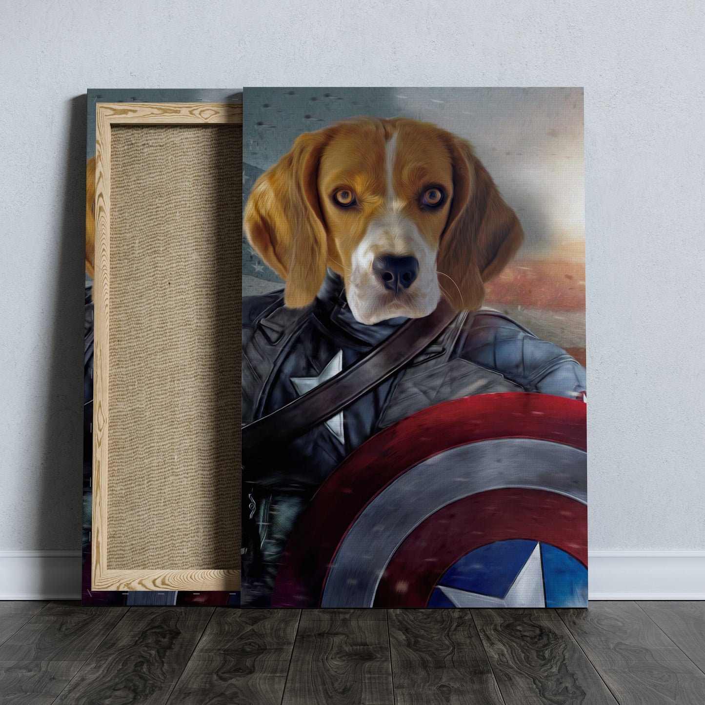 SEE YOUR BELOVED DOG DEFEND AMERICA ON CANVAS