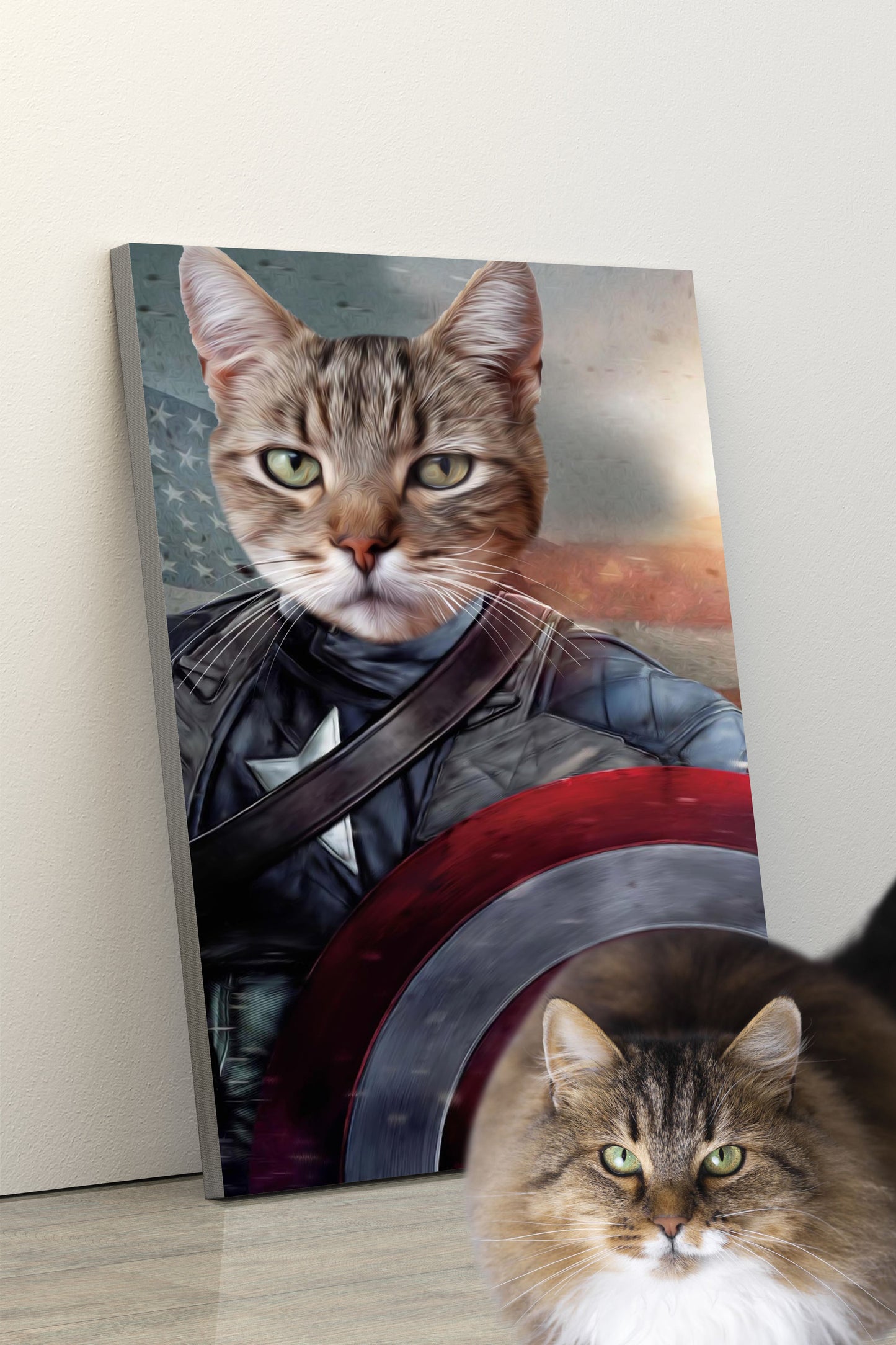 SEE YOUR BELOVED CAT DEFEND AMERICA ON CANVAS