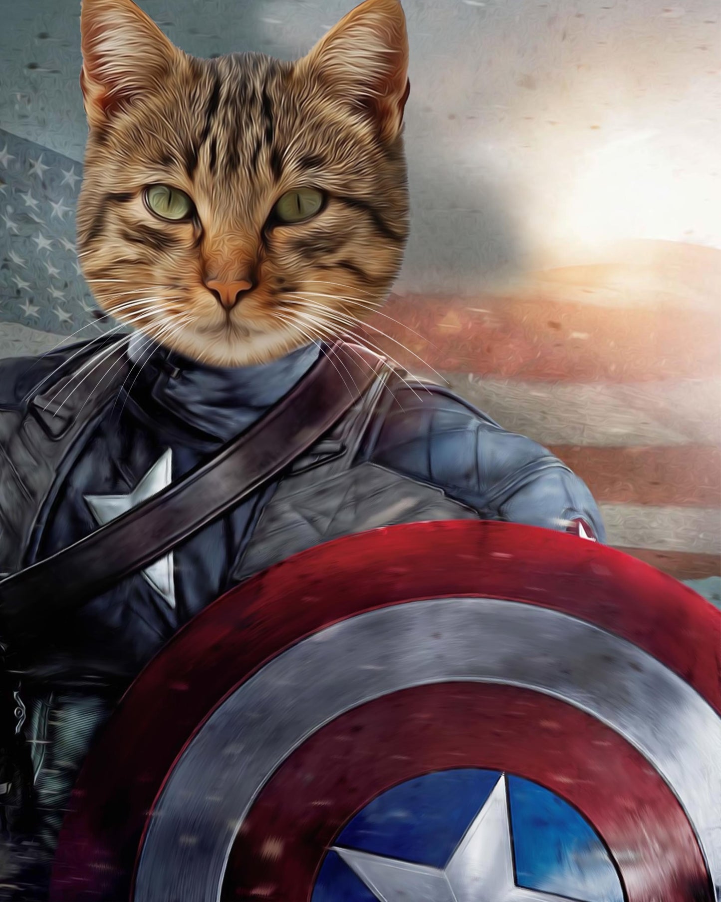 SEE YOUR BELOVED CAT DEFEND AMERICA ON CANVAS