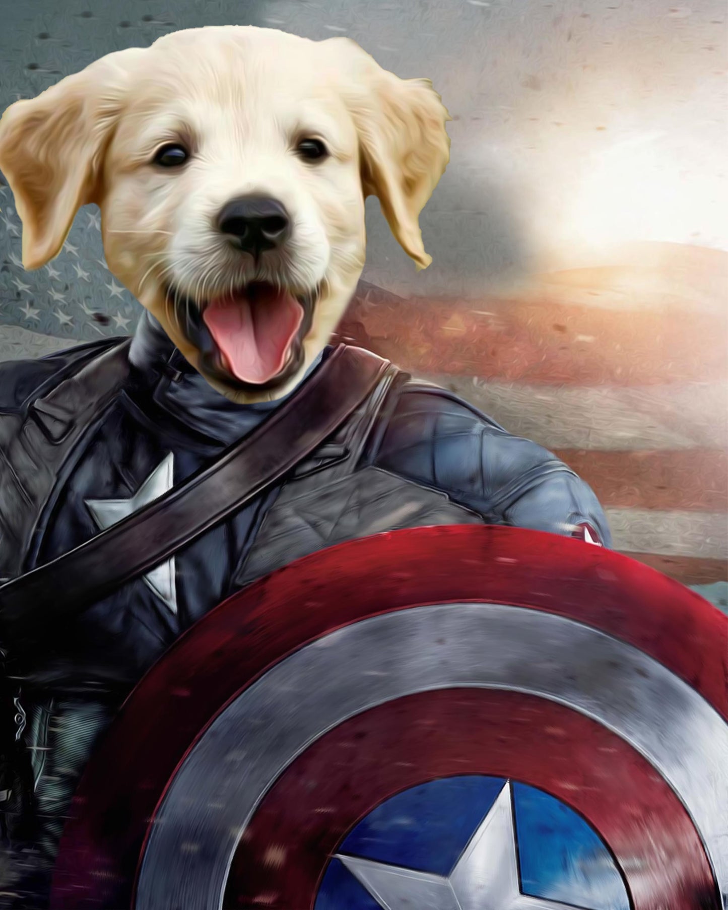 SEE YOUR BELOVED DOG DEFEND AMERICA ON CANVAS