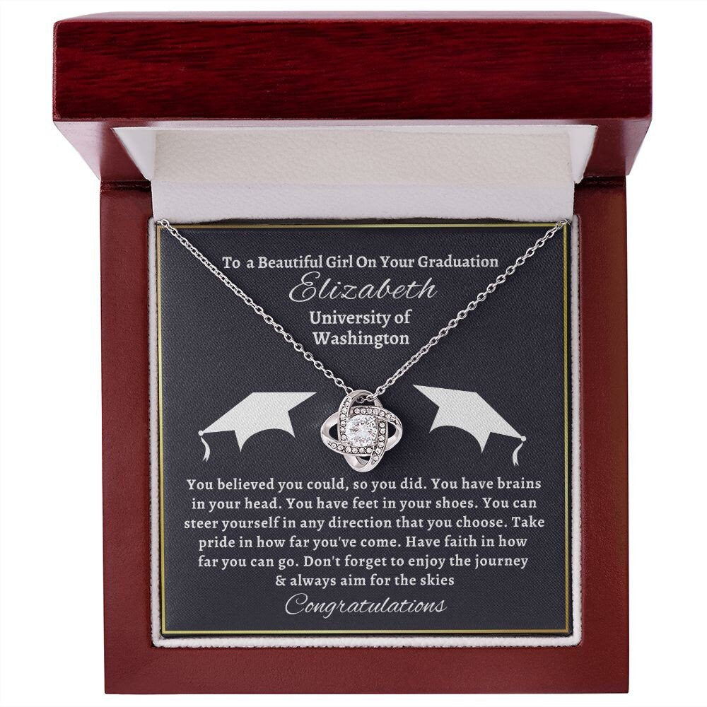 Almost sold out- To my Daughter For Graduation - Beautiful Love Knot Necklace