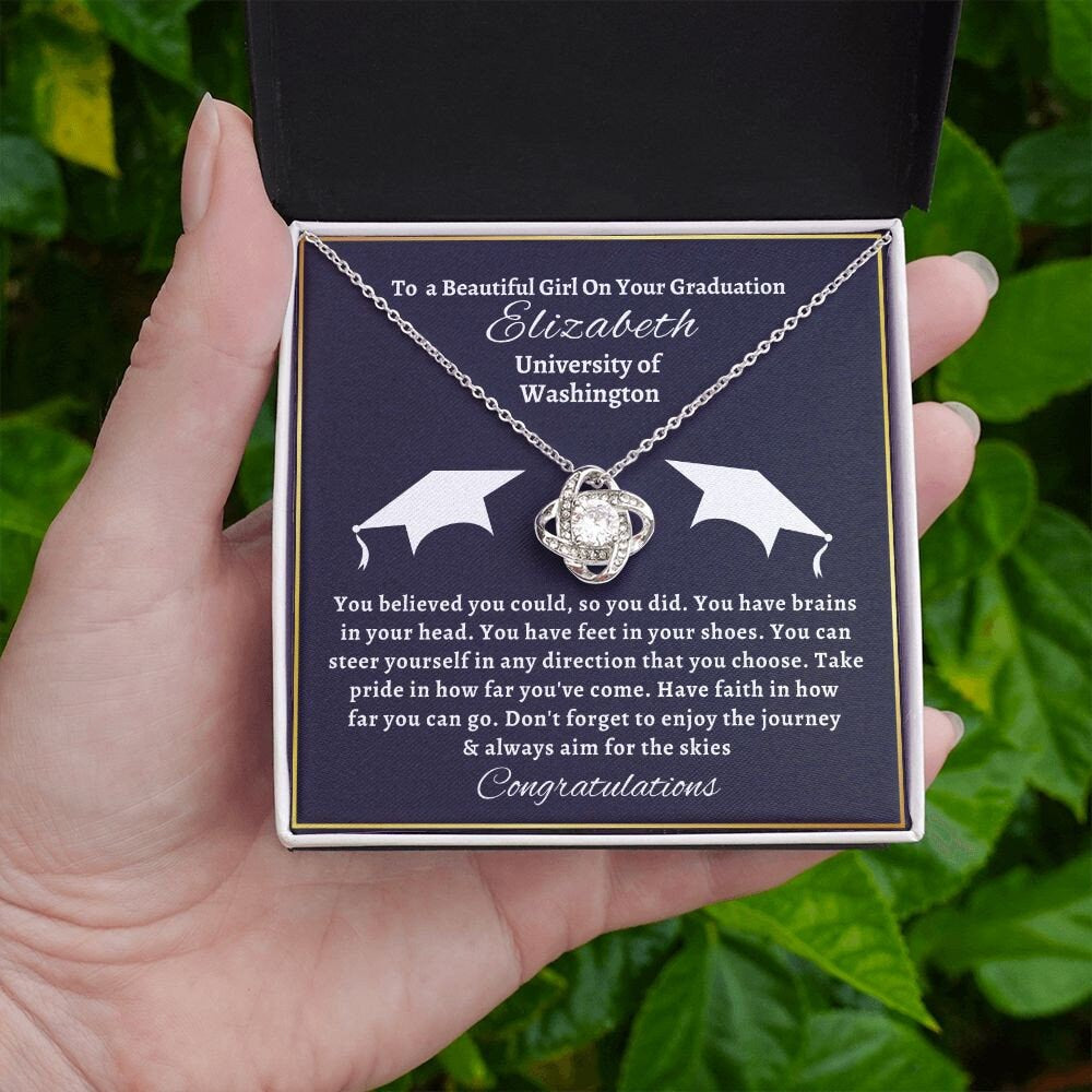 Almost sold out- To my Daughter For Graduation - Beautiful Love Knot Necklace