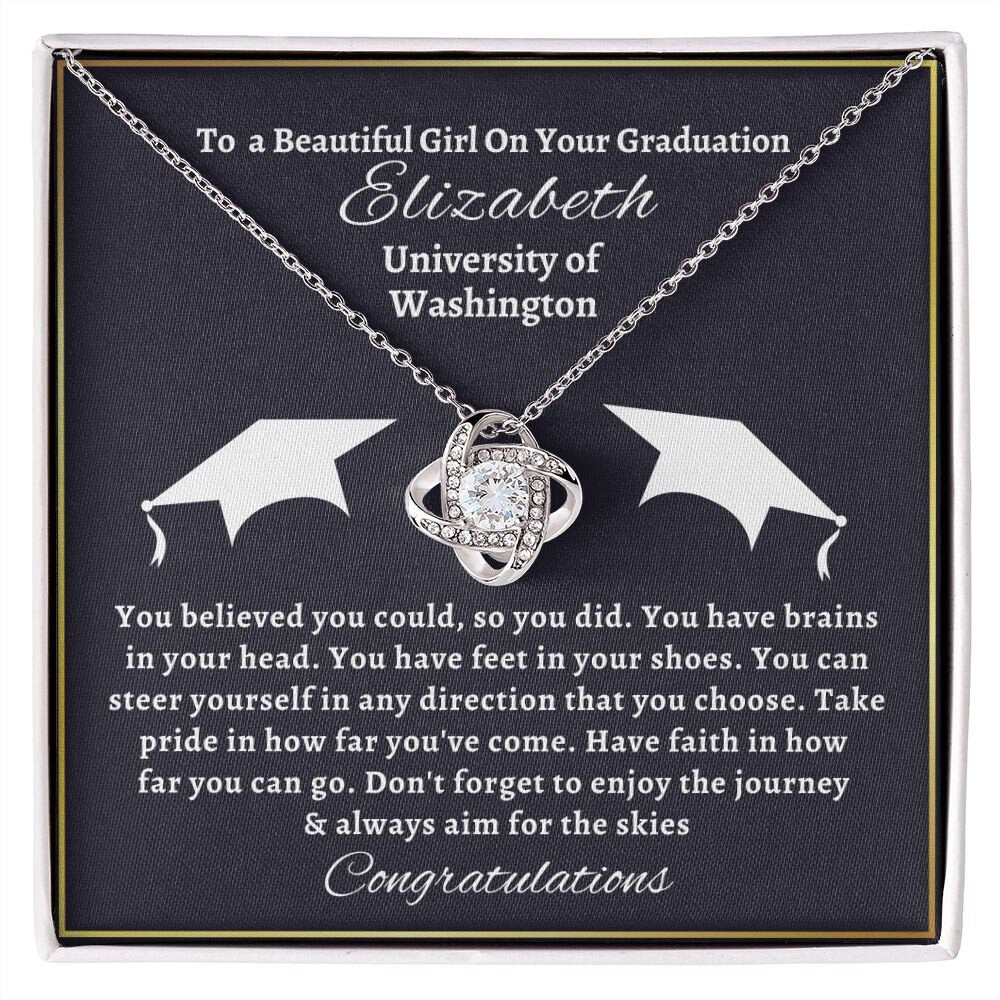 Almost sold out- To my Daughter For Graduation - Beautiful Love Knot Necklace