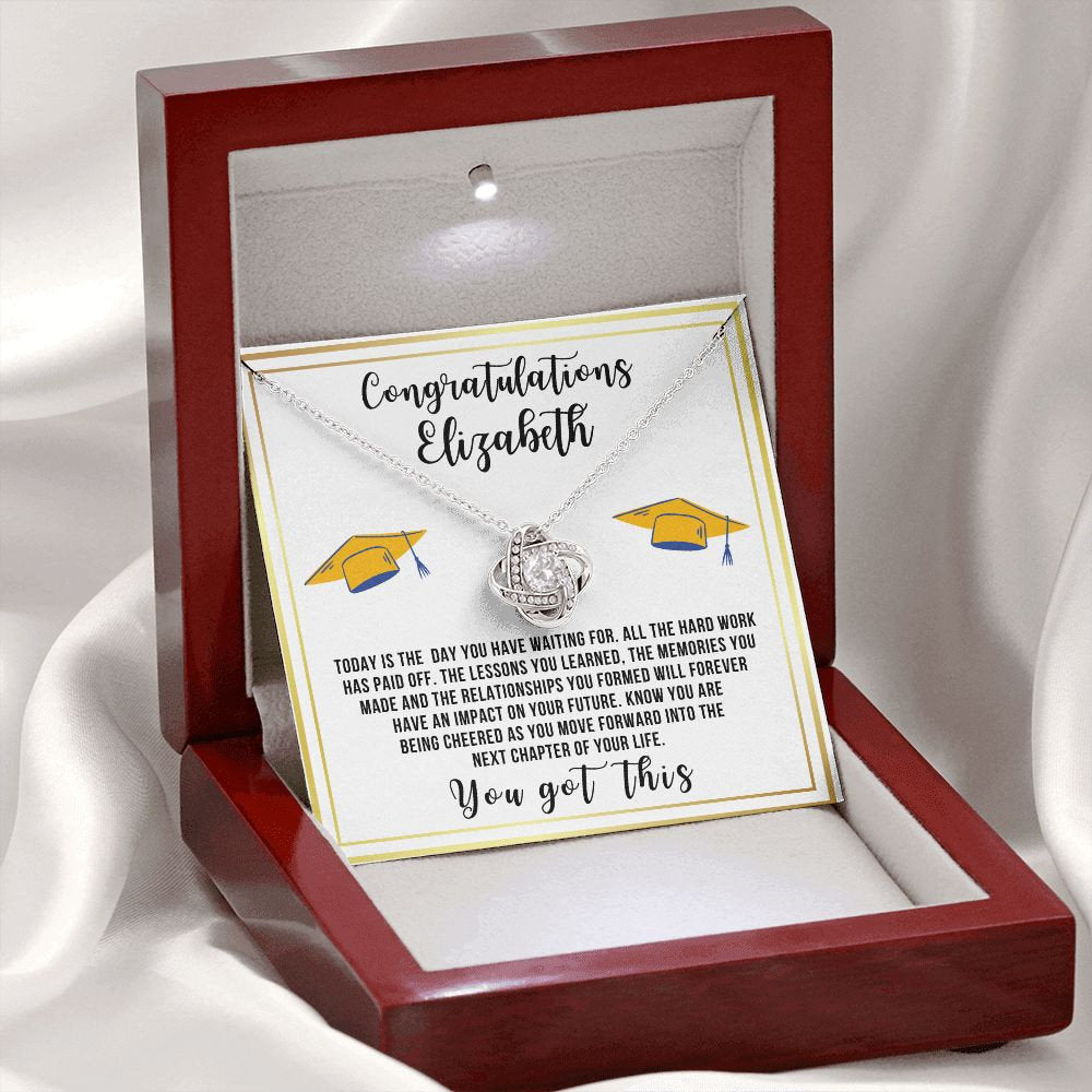 Almost sold out- To my Daughter For Graduation - Beautiful Love Knot Necklace