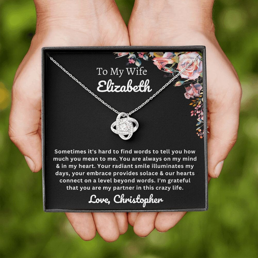 Almost sold out- To my Wife - Beautiful Love Knot Necklace