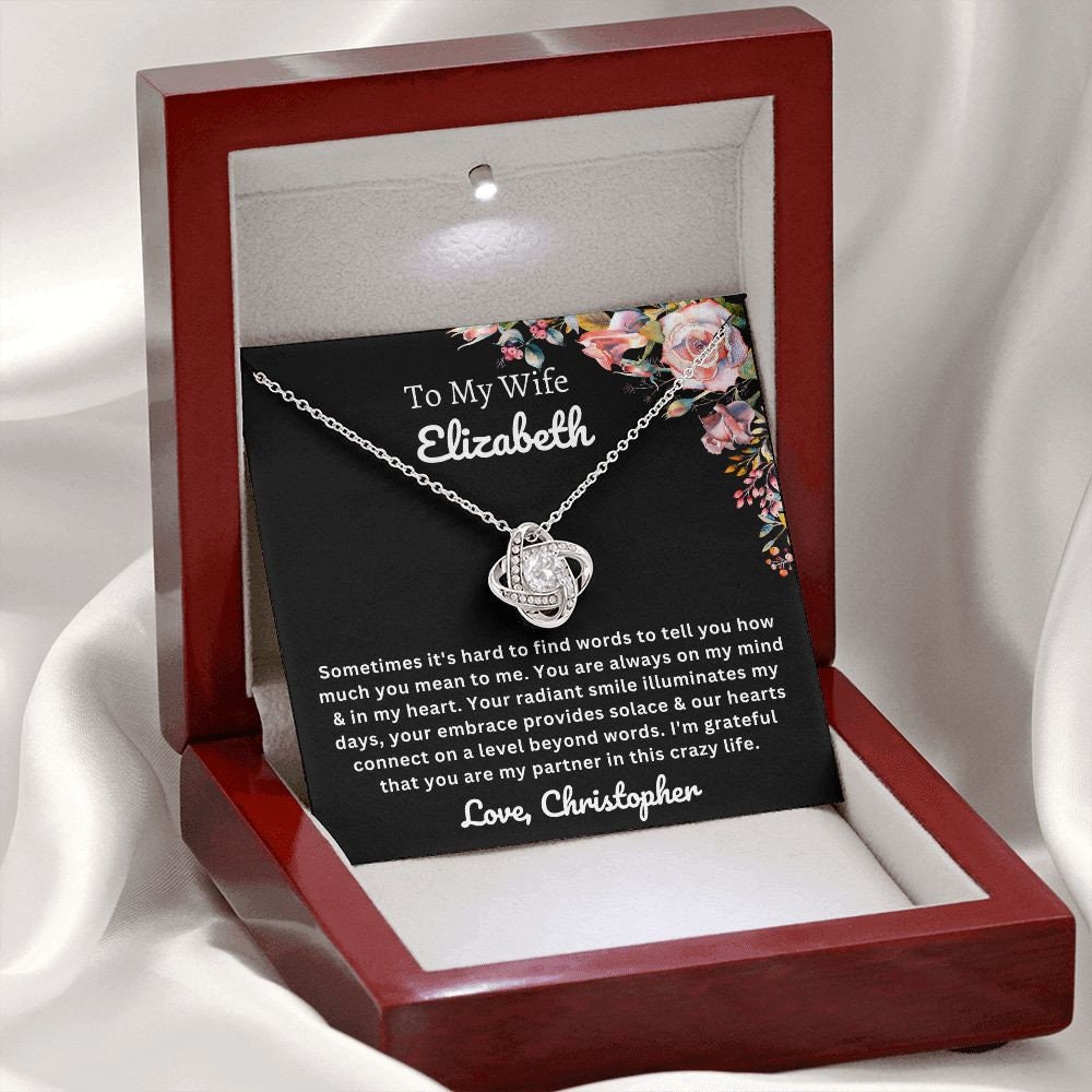 Almost sold out- To my Wife - Beautiful Love Knot Necklace