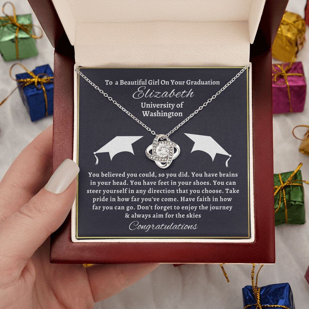 Almost sold out- To my Daughter For Graduation - Beautiful Love Knot Necklace