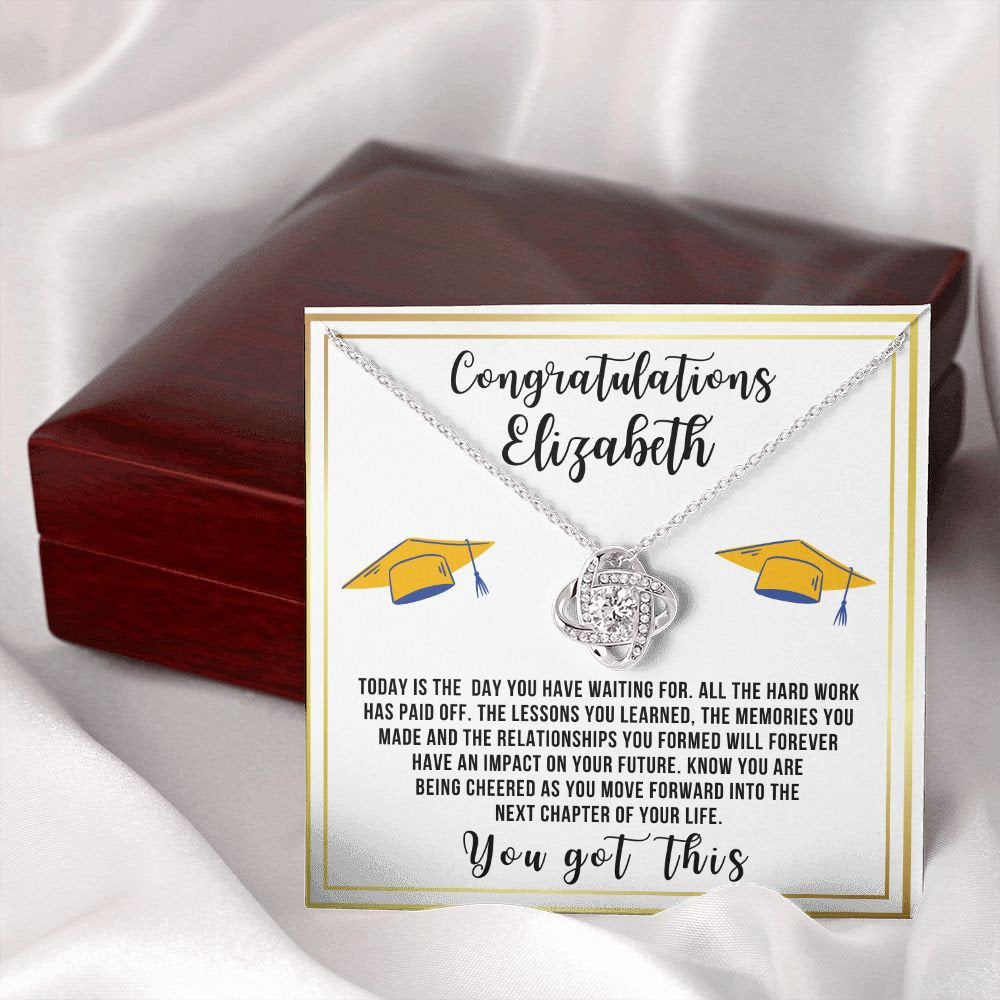 Almost sold out- To my Daughter For Graduation - Beautiful Love Knot Necklace