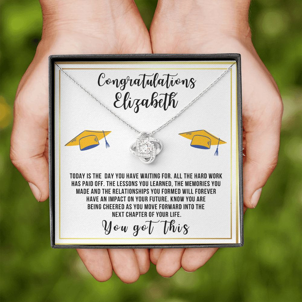 Almost sold out- To my Daughter For Graduation - Beautiful Love Knot Necklace