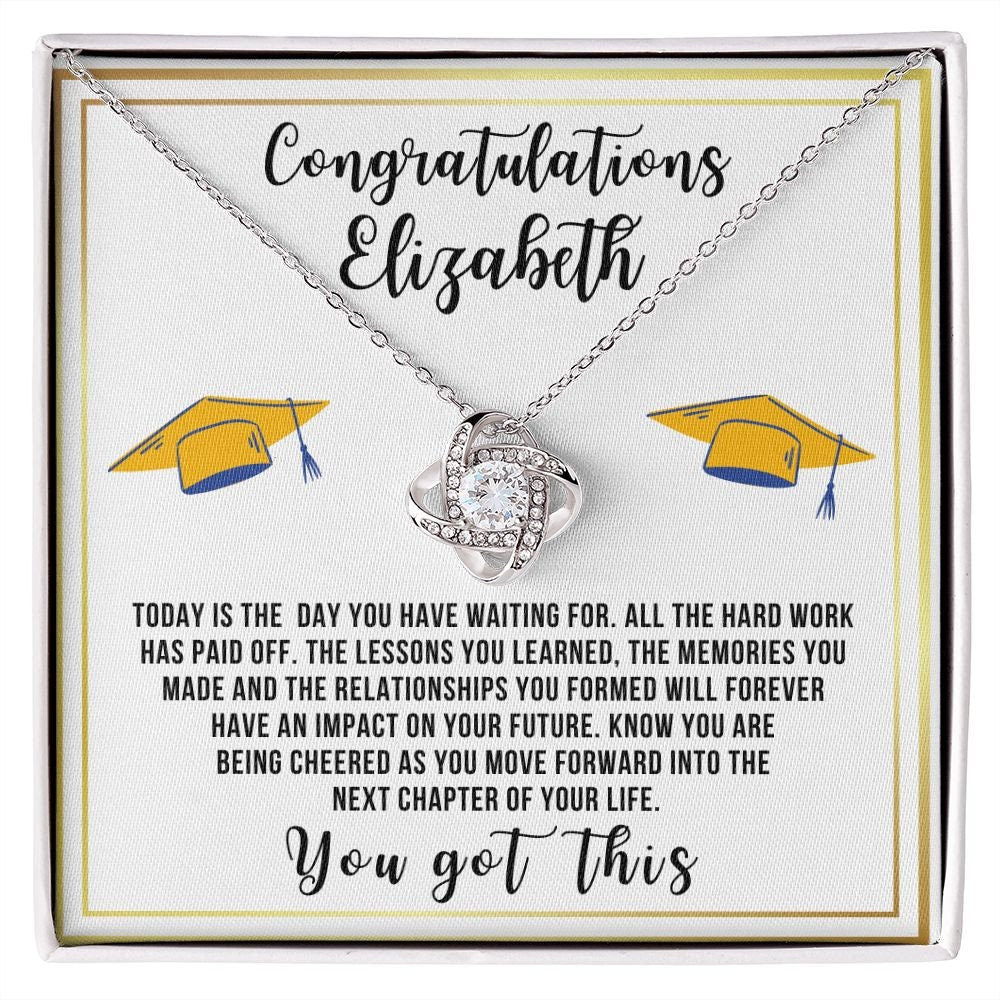 Almost sold out- To my Daughter For Graduation - Beautiful Love Knot Necklace