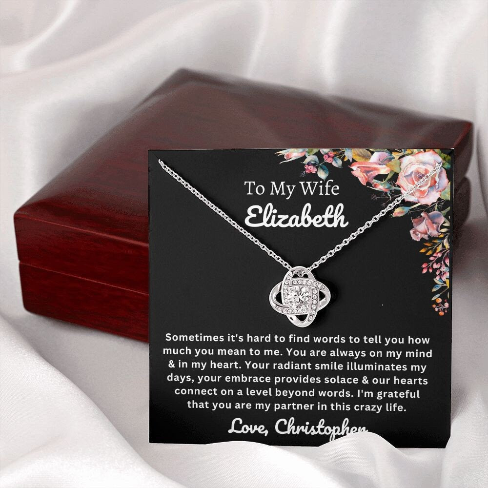 Almost sold out- To my Wife - Beautiful Love Knot Necklace