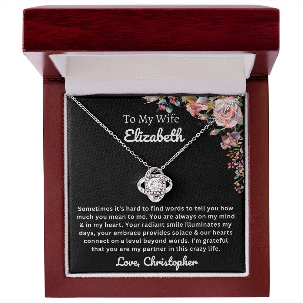Almost sold out- To my Wife - Beautiful Love Knot Necklace