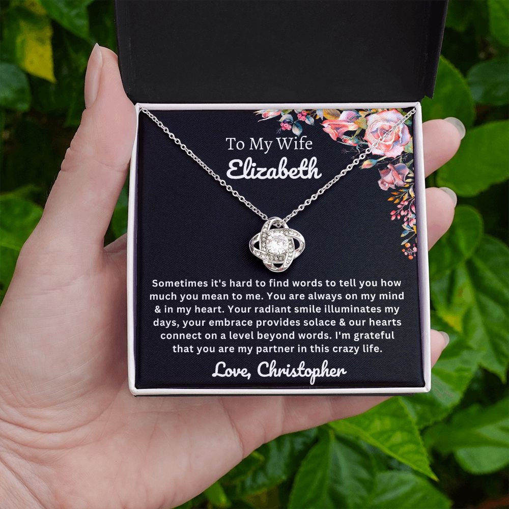 Almost sold out- To my Wife - Beautiful Love Knot Necklace