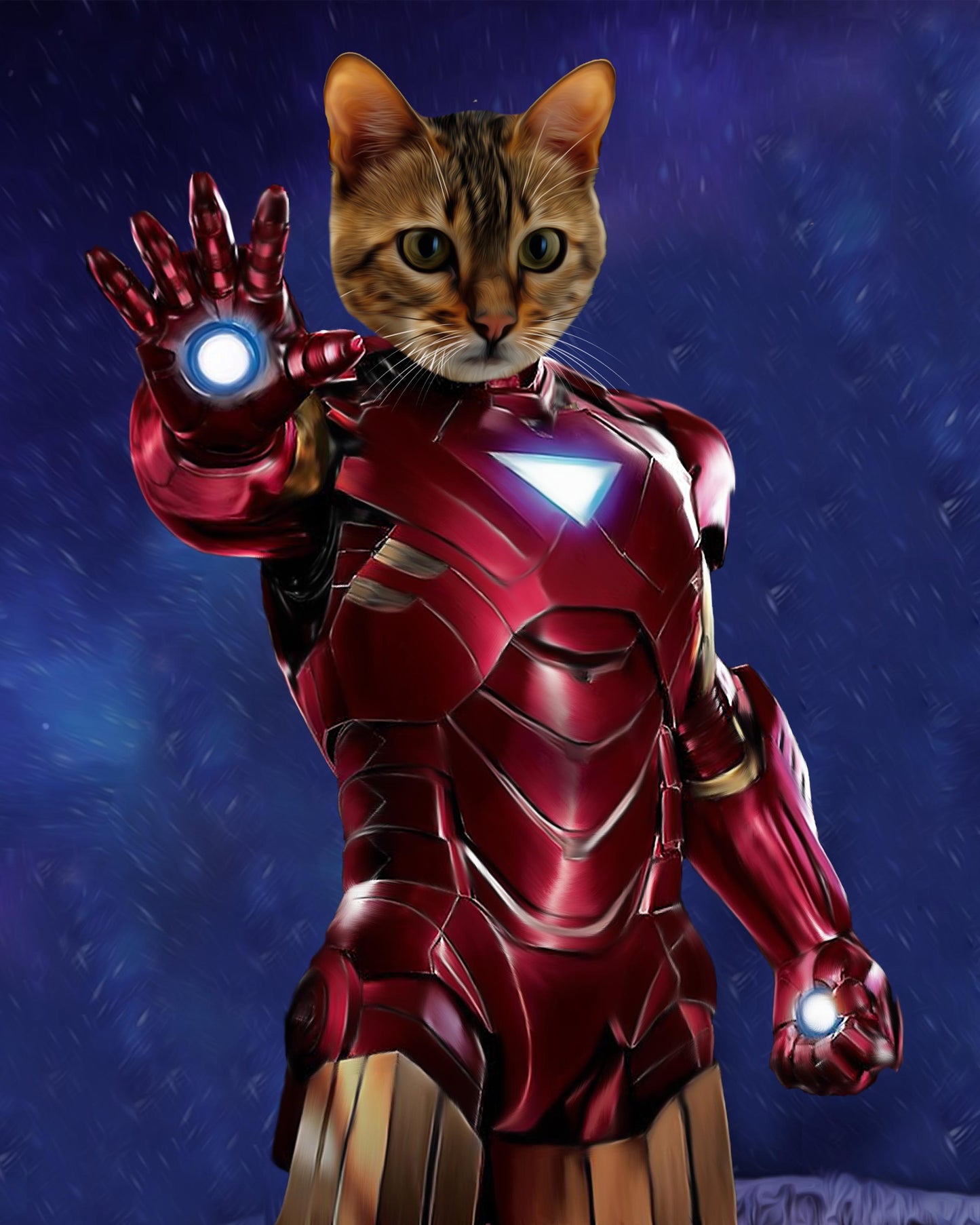 SEE YOUR BELOVED CAT IN AN IRON SUIT ON CANVAS