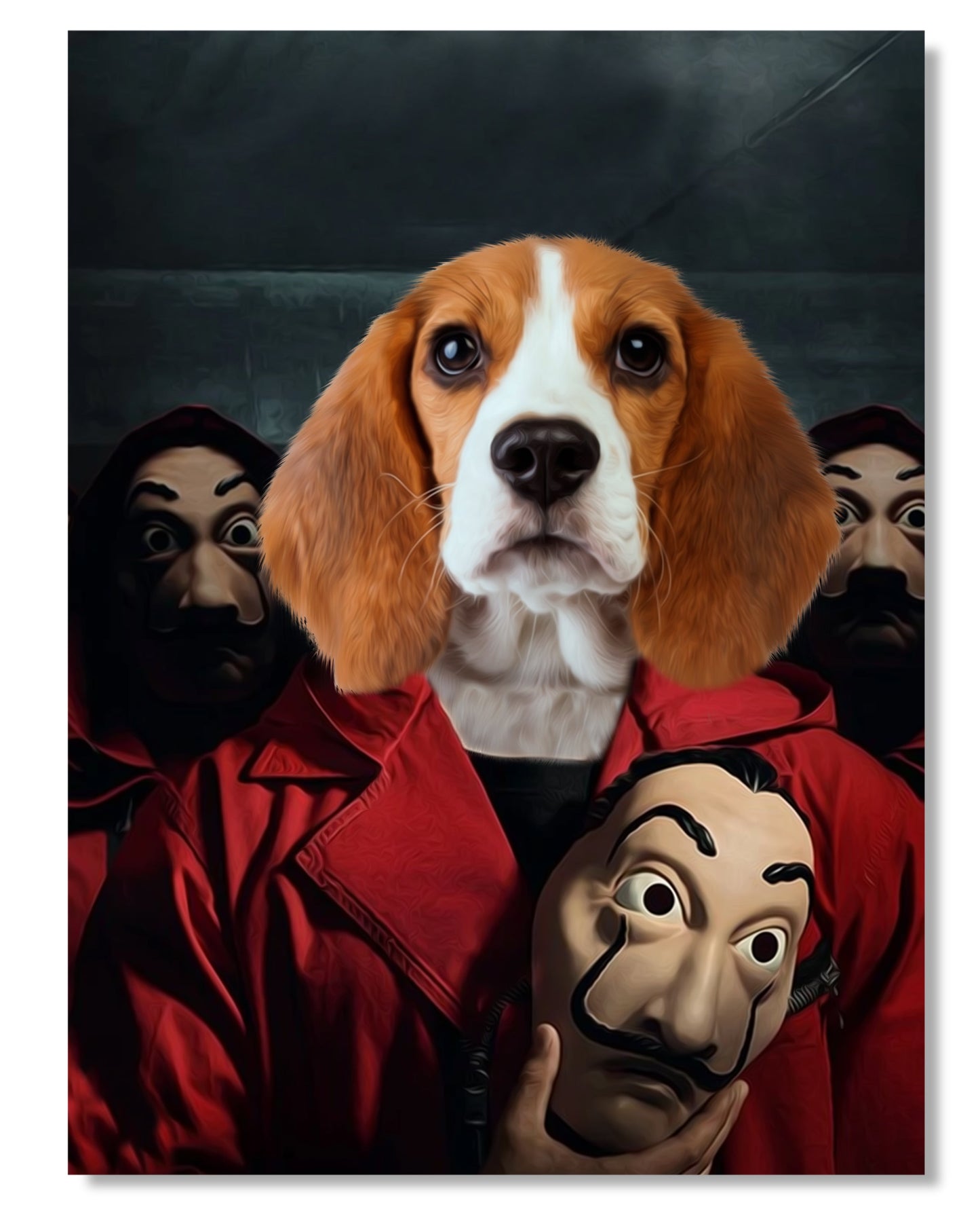 SEE YOUR BELOVED DOG BE PART OF THE HEIST ON CANVAS