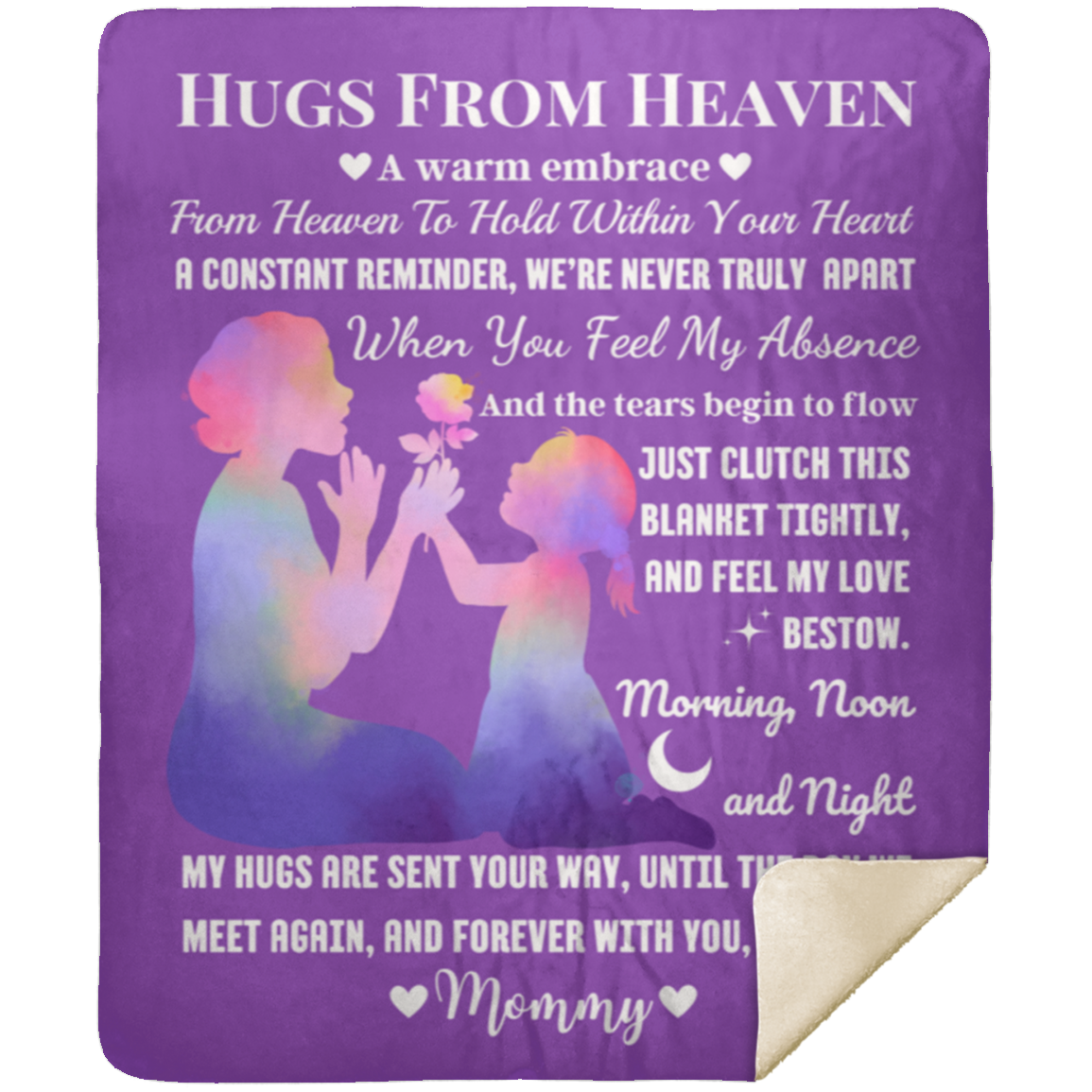 50% OFF SALE - HUGS FROM HEAVEN MOM AND DAUGHTER BLANKET - COZY FLEECE/PREMIUM SHERPA BLANKET