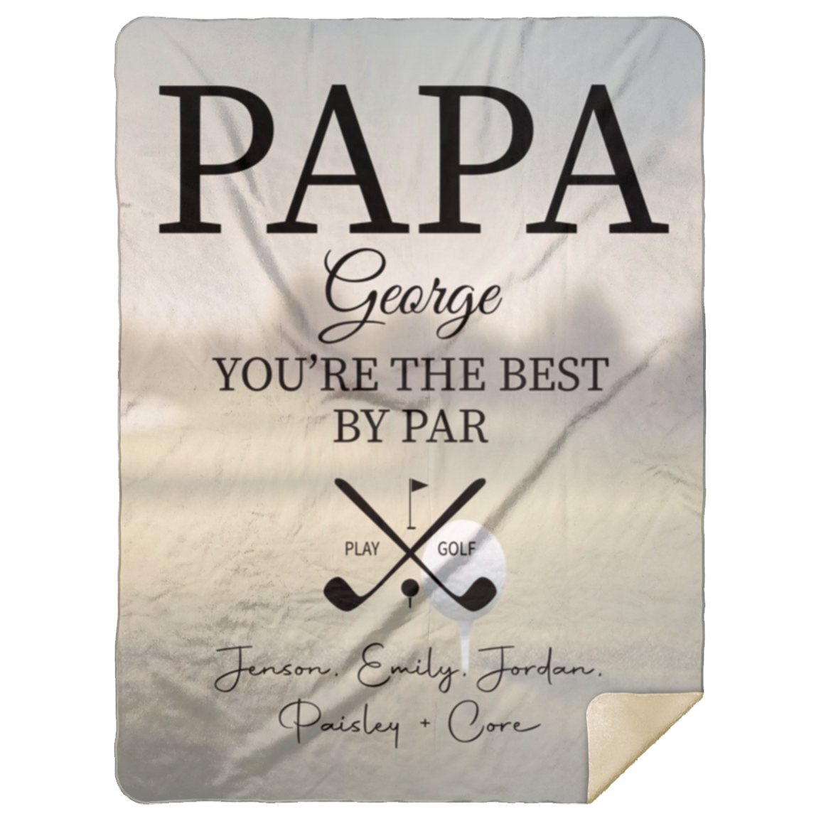 50% OFF SALE -PERSONALIZED PAPA / GRANDPA BLANKET - COZY FLEECE/PREMIUM SHERPA BLANKET