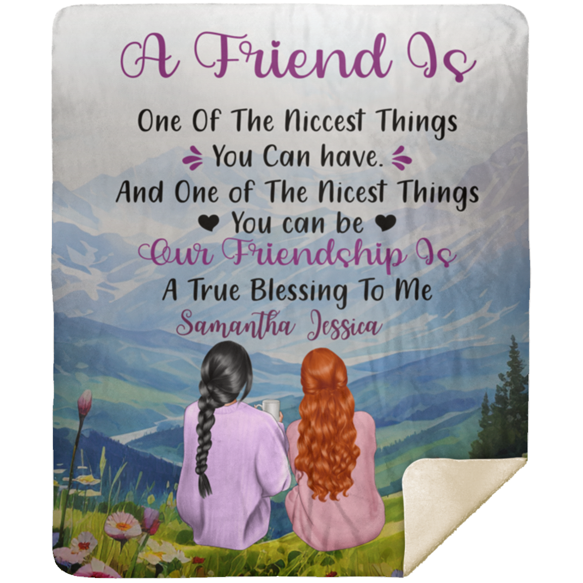 50% OFF SALE - PERSONALIZED BEST FRIEND BLANKET - COZY FLEECE/PREMIUM SHERPA BLANKET