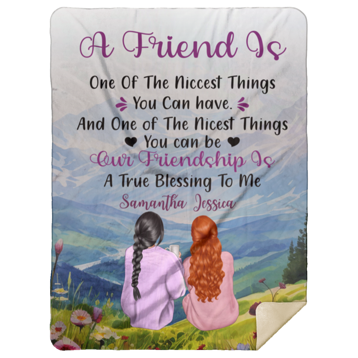 50% OFF SALE - PERSONALIZED BEST FRIEND BLANKET - COZY FLEECE/PREMIUM SHERPA BLANKET