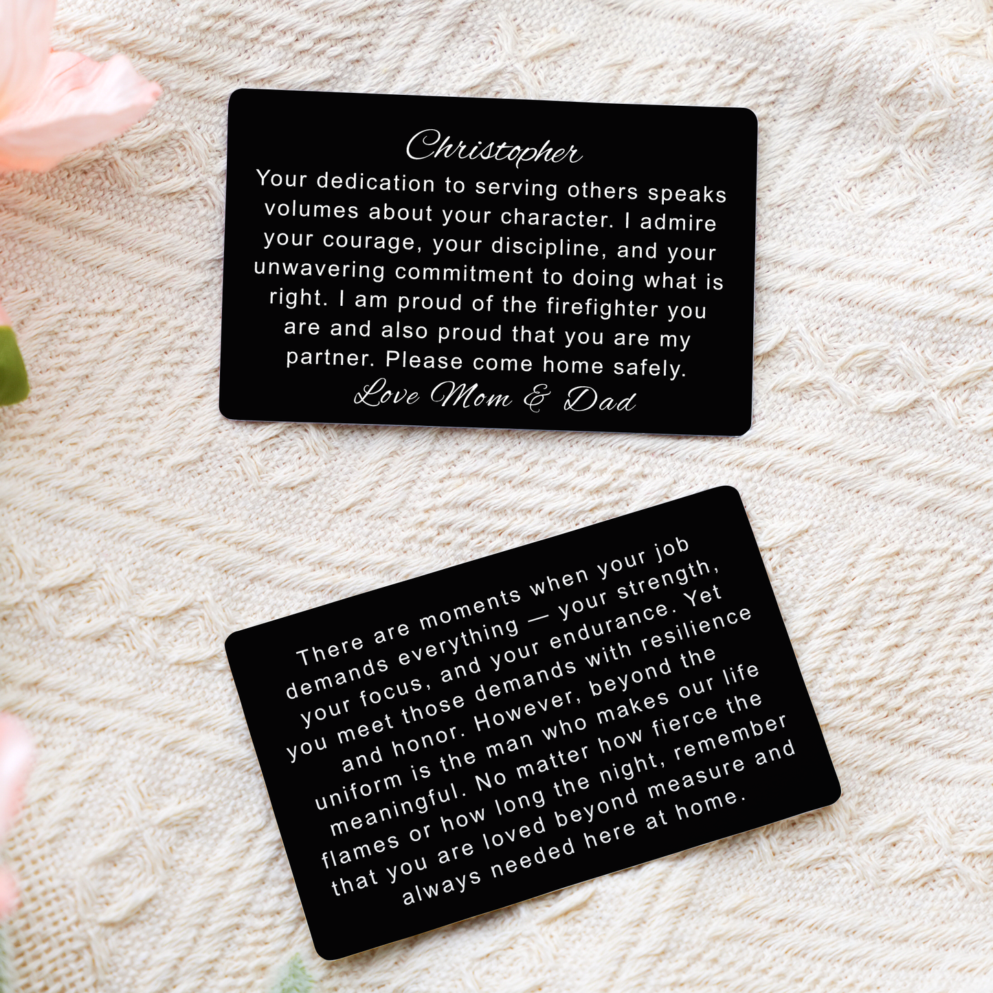 Custom Firefighter Metal Wallet Card, Personalized Firefighter Gift, Fireman Firefighter Graduation Gift, Dad Retirement Wallet Card Gift