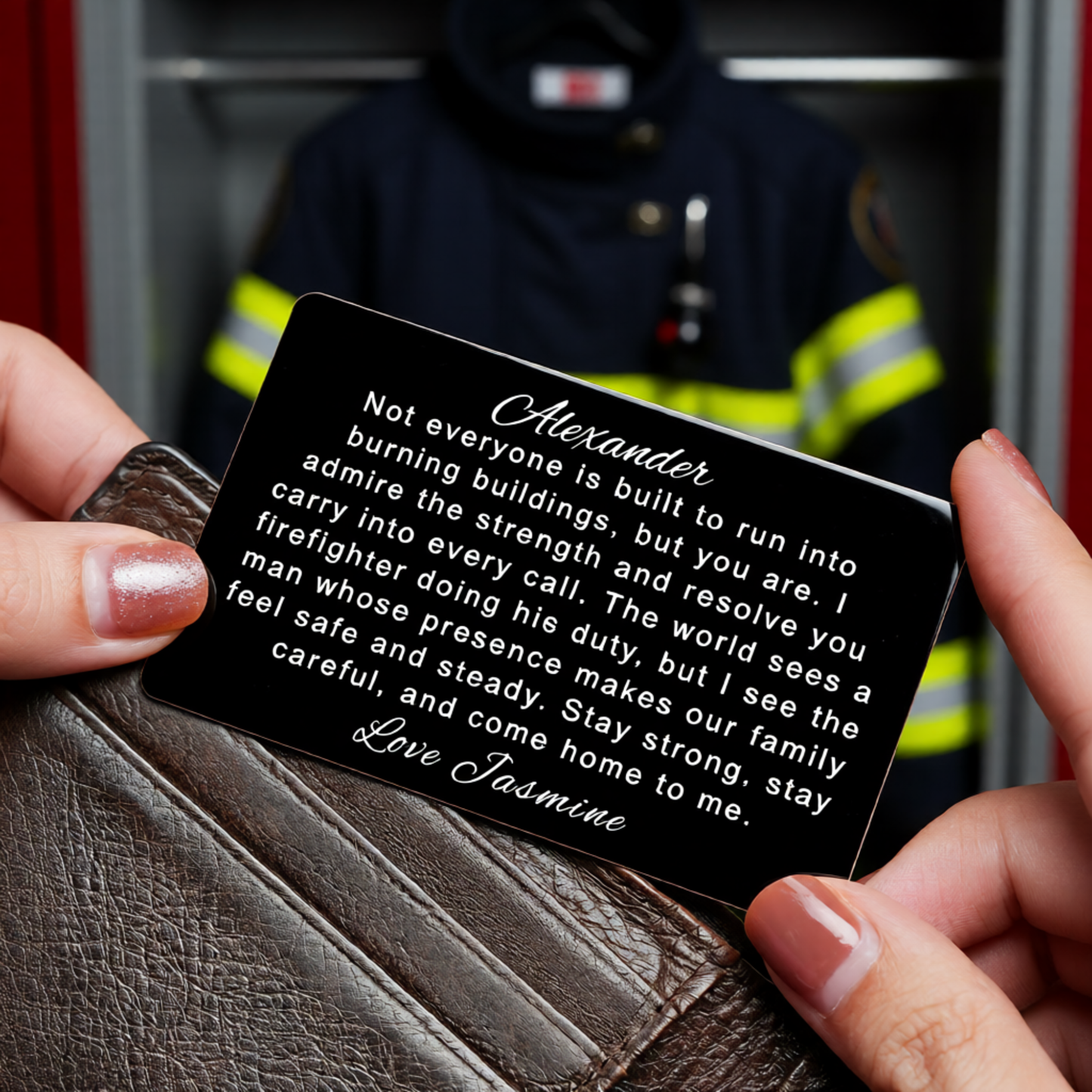Custom Firefighter Metal Wallet Card, Personalized Firefighter Gift, Fireman Firefighter Graduation Gift, Dad Retirement Wallet Card Gift