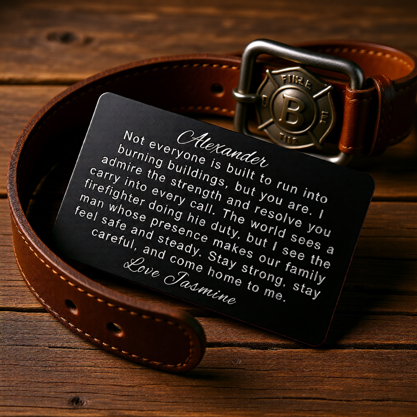 Custom Firefighter Metal Wallet Card, Personalized Firefighter Gift, Fireman Firefighter Graduation Gift, Dad Retirement Wallet Card Gift