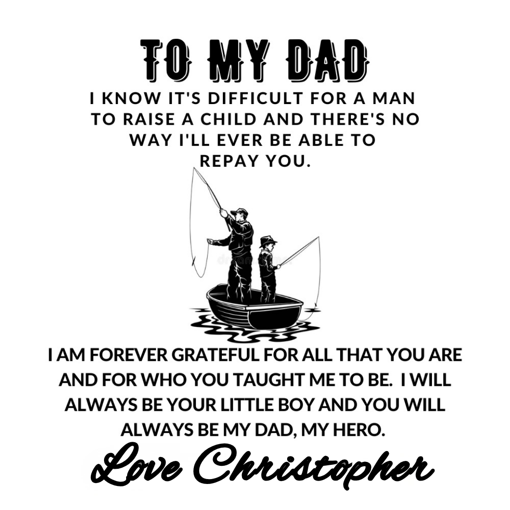 Personalized Dad Fishing Gift - Cuban Chain Necklace with Cross