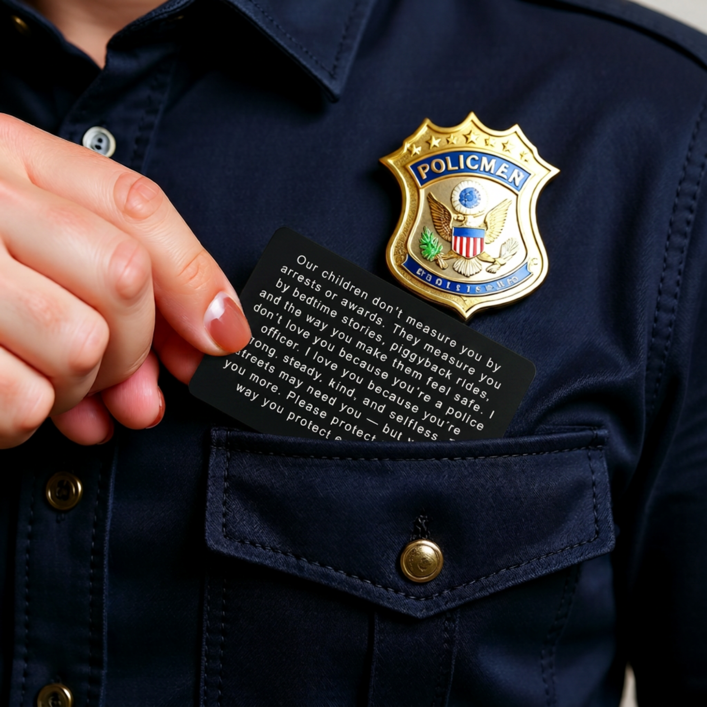 Policeman Metal Wallet Card Gift, Personalized Police Academy Graduation Gift, Police Dad Gift, Police Officer Law Enforcement Gift Men Women