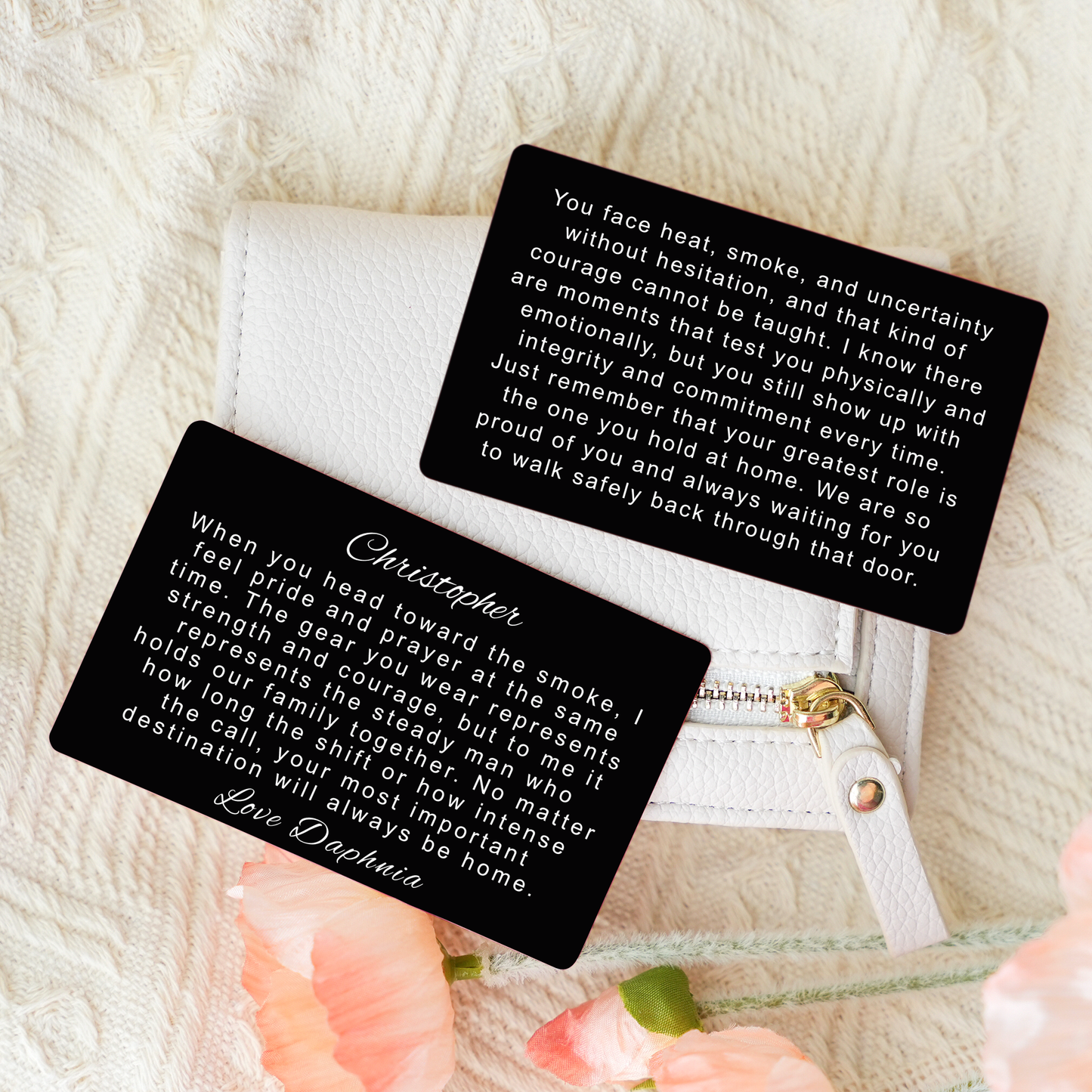Custom Firefighter Metal Wallet Card, Personalized Firefighter Gift, Fireman Firefighter Graduation Gift, Dad Retirement Wallet Card Gift