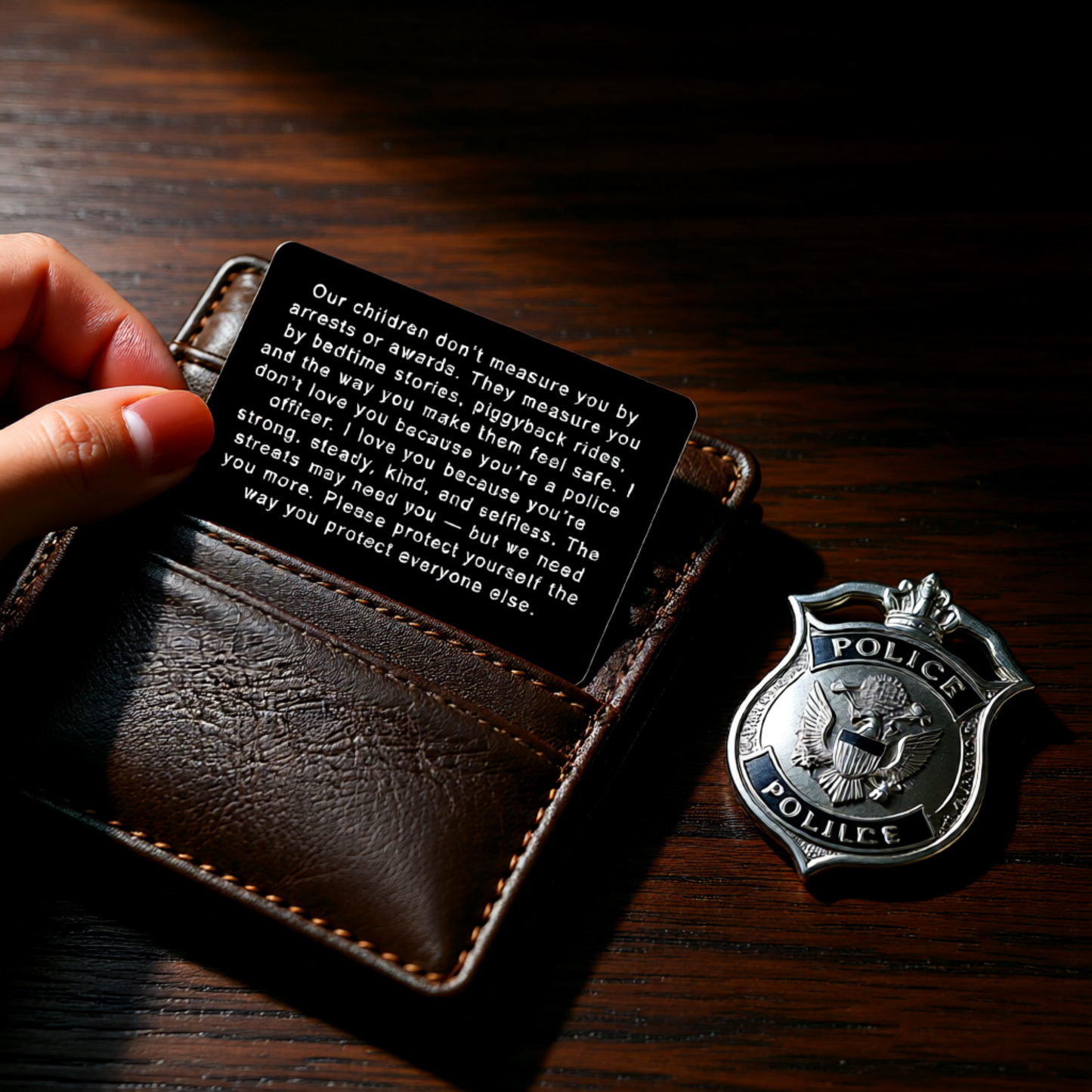 Policeman Metal Wallet Card Gift, Personalized Police Academy Graduation Gift, Police Dad Gift, Police Officer Law Enforcement Gift Men Women