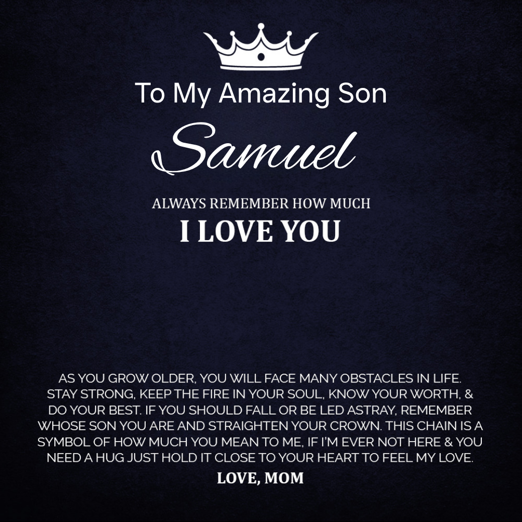 Personalized Gift for Son You Are an Amazing Son - Cuban Link Chain Necklace with Cross