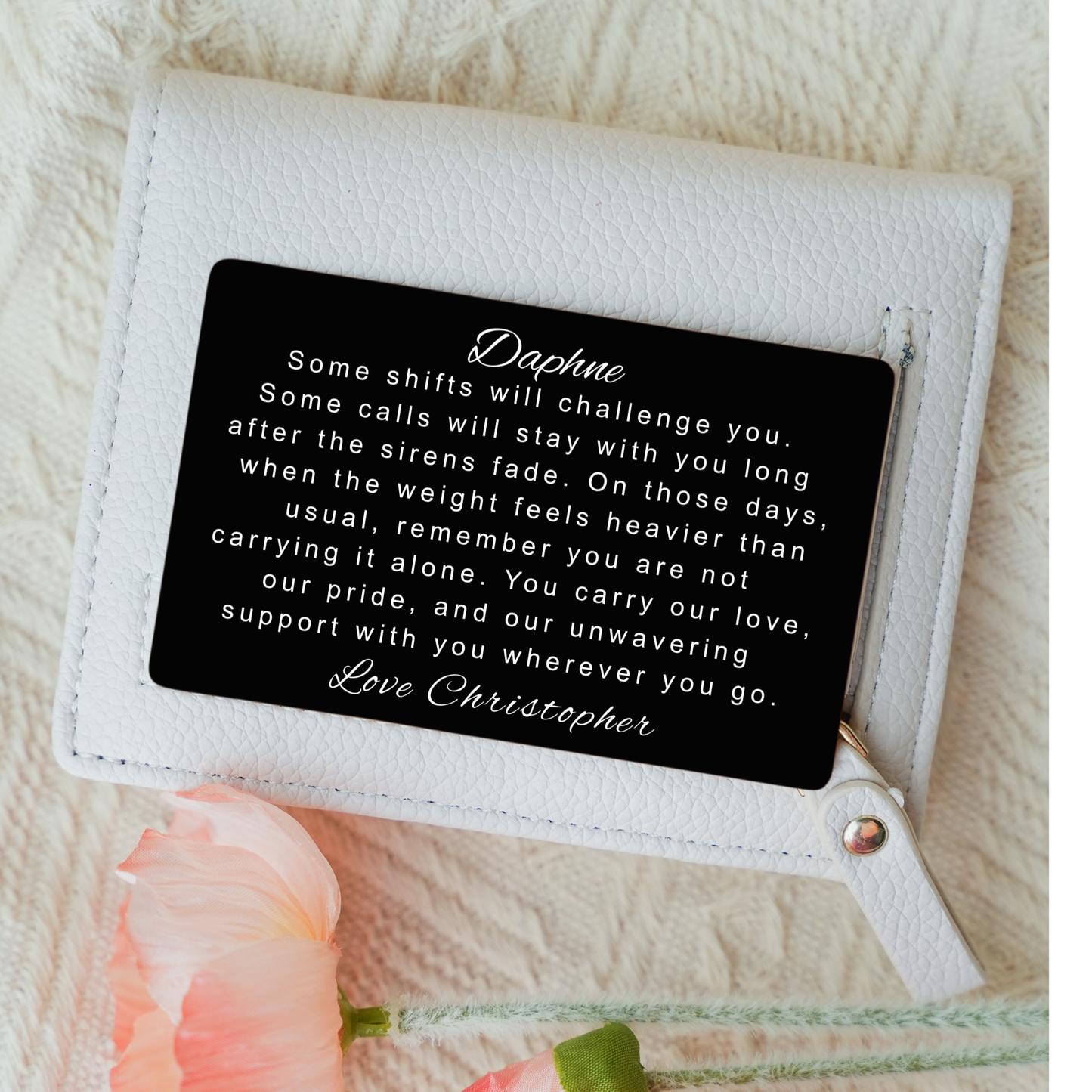 Personalized Military Going Away Gift, Soldier Metal Wallet Card, Deployment Encouragement, Army Navy Graduation Insert Metal Inspirational