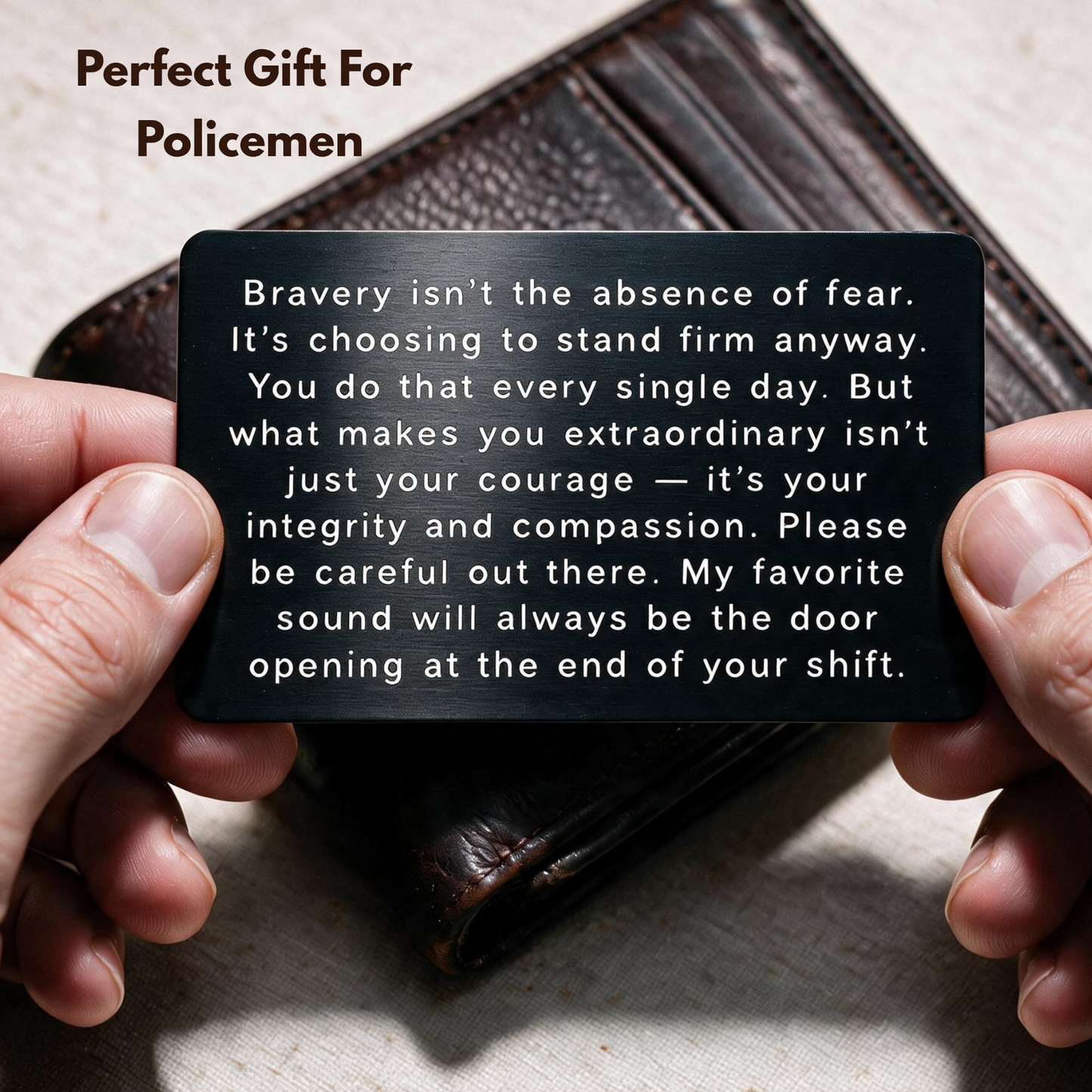 Policeman Metal Wallet Card Gift, Personalized Police Academy Graduation Gift, Police Dad Gift, Police Officer Law Enforcement Gift Men Women