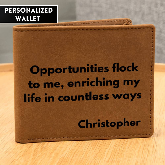 [Almost Sold Out] Personalized Opportunities Flock My Way Leather Wallet