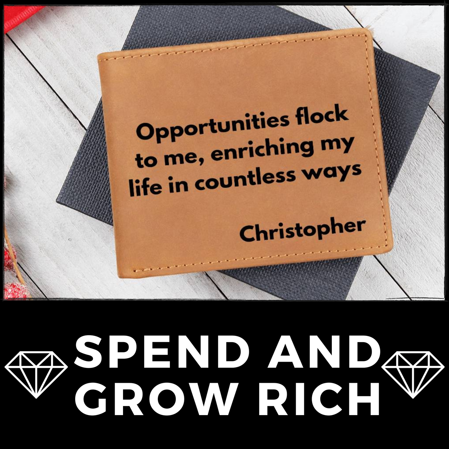 [Almost Sold Out] Personalized Opportunities Flock My Way Leather Wallet