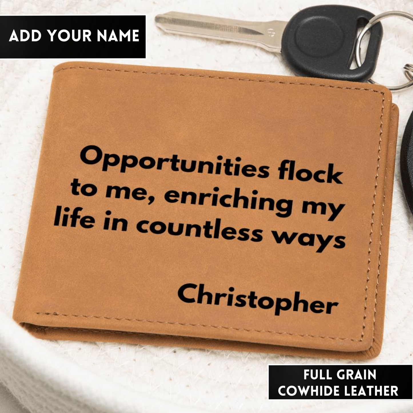 [Almost Sold Out] Personalized Opportunities Flock My Way Leather Wallet