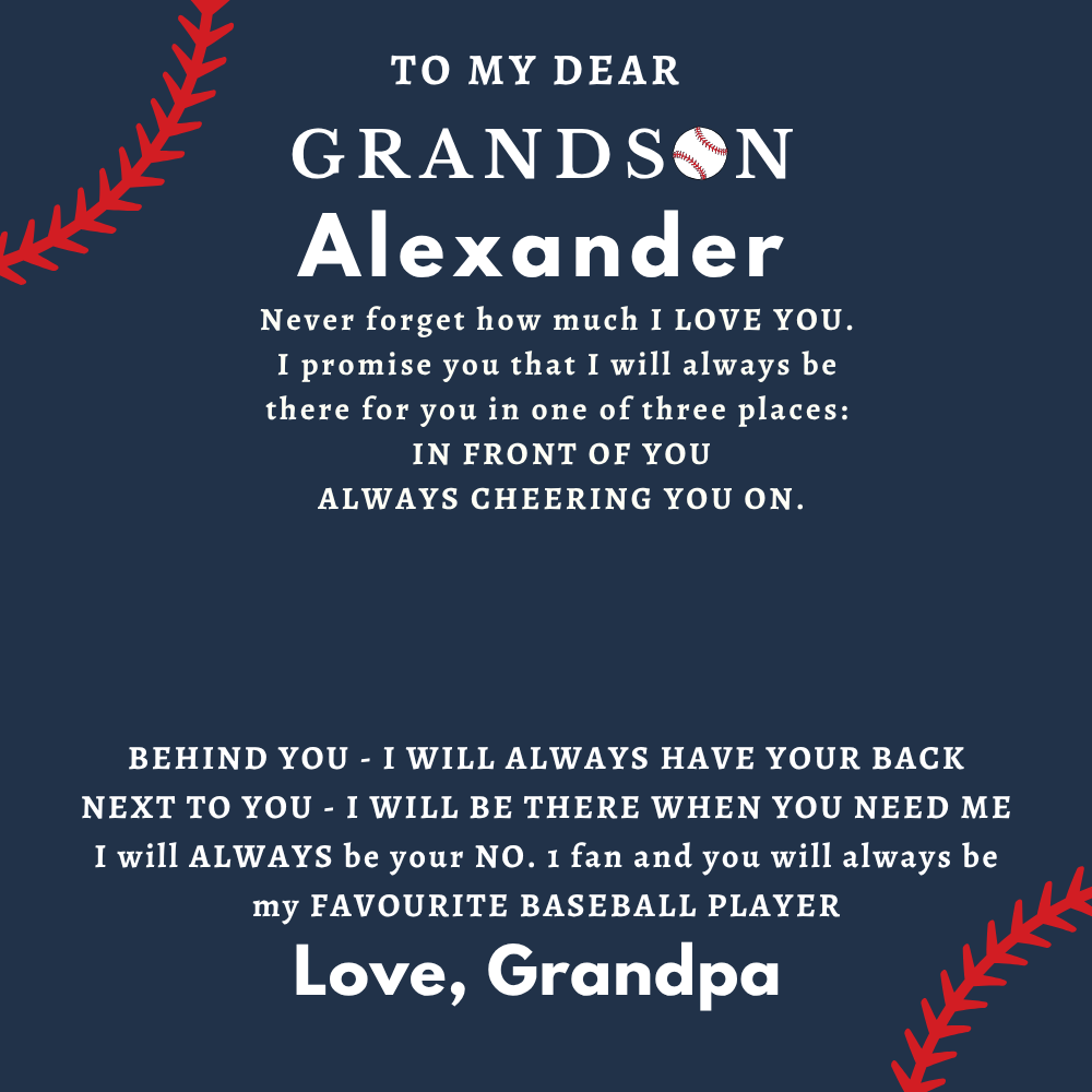 Personalized Gift for Grandson Who Loves Baseball - Cuban Chain Necklace with Cross