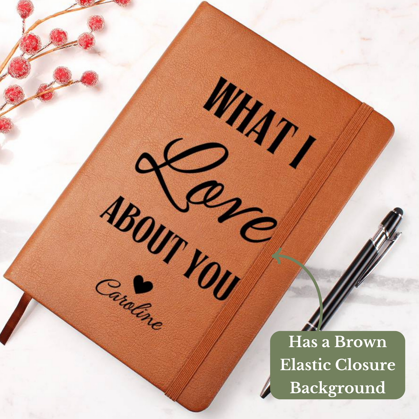 [Almost Sold Out] Personalized Graphic Leather What I Love About You Journal