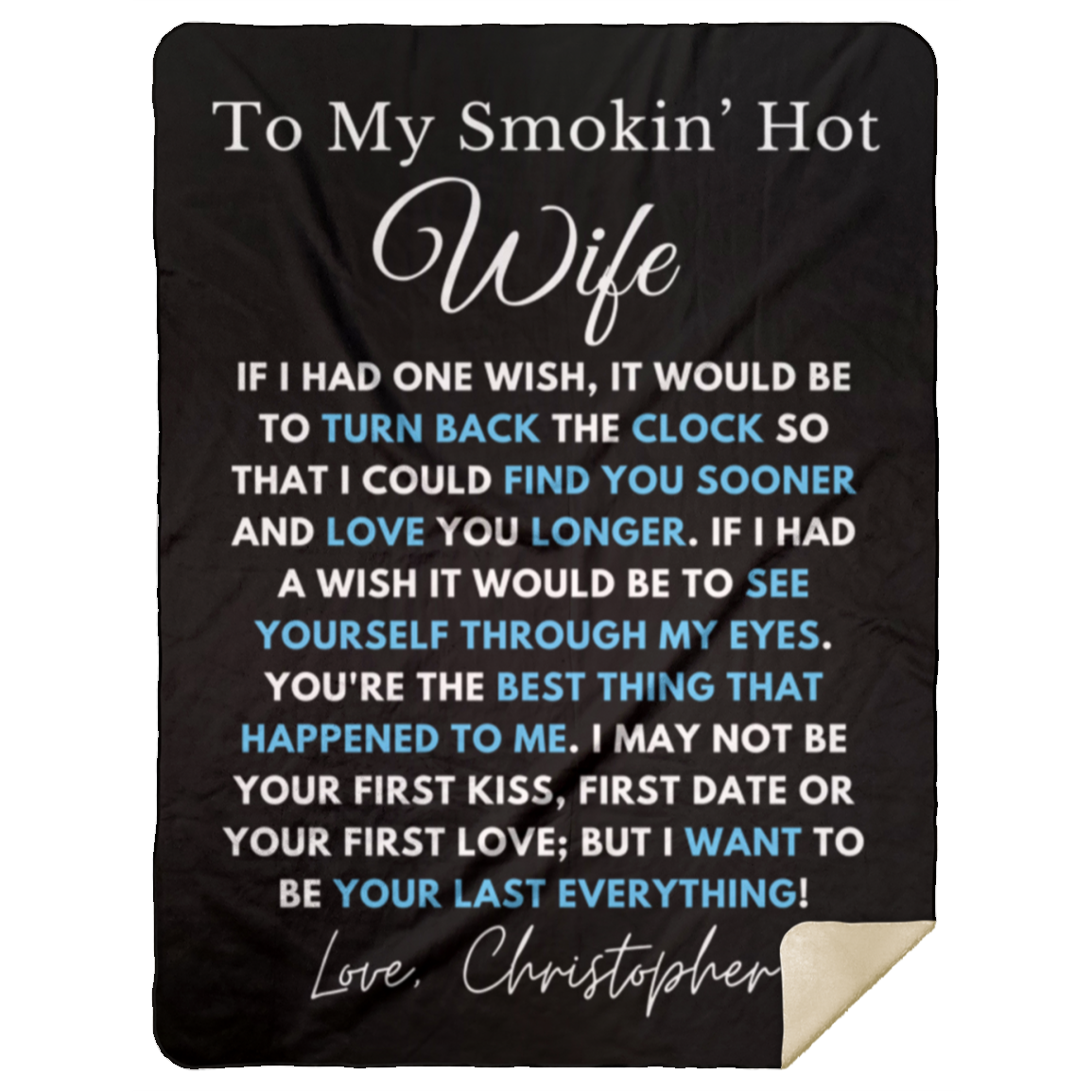 Almost Sold Out - To My Smokin' Hot Wife Clock  Blanket